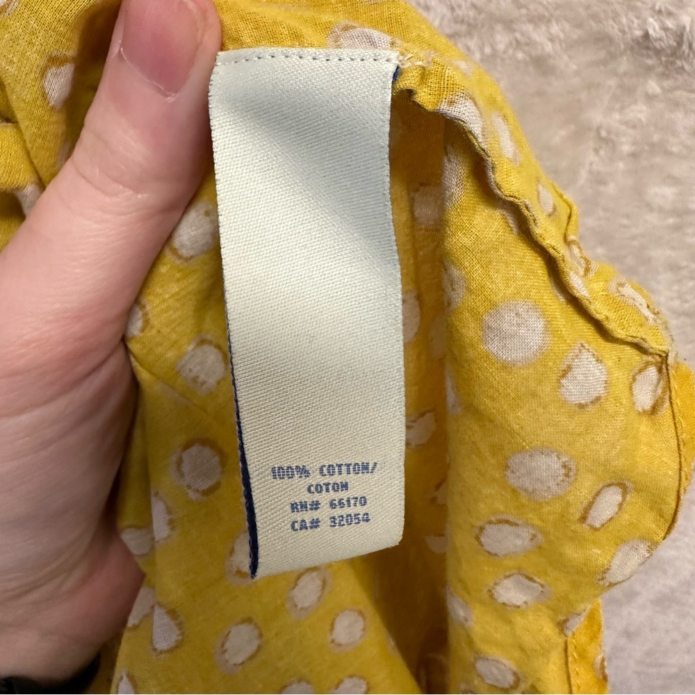 Anthropologie Odille high low Mustard yellow tunic top Oversized Lagenlook SZ 12 - Picture 3 of 8